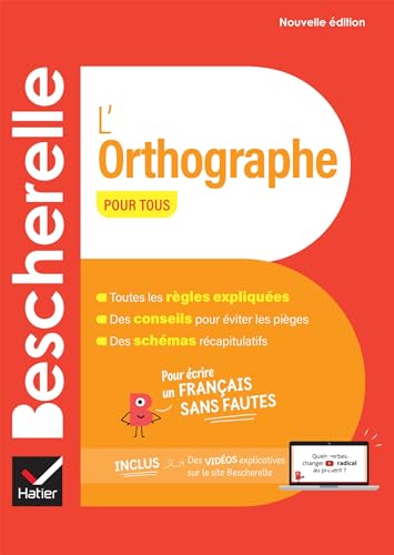 Red and white French grammar book cover, "Bescherelle L'orthographe pour tous".