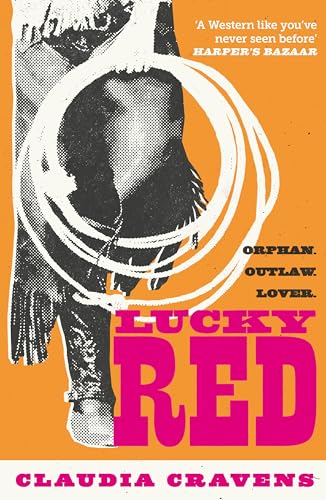 Book cover for Lucky Red featuring a black and white illustration of a lasso.