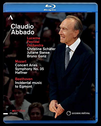 Blu-ray cover featuring conductor Claudio Abbado in a suit, with concert details.