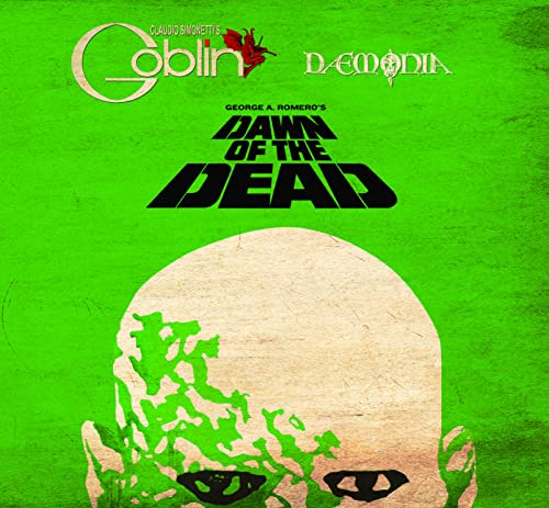 CD cover for "Dawn of the Dead" soundtrack, featuring a zombie face.