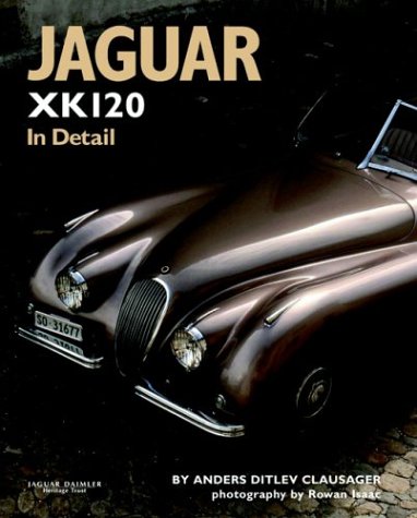 Book cover featuring a dark brown Jaguar XK120 sports car.