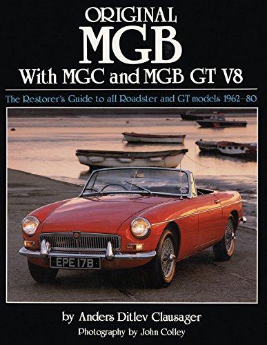 Book cover showing a red MGB roadster parked by a harbor with small boats.