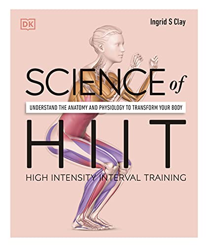 Book cover: "Science of HIIT" with anatomical illustration of legs and torso.