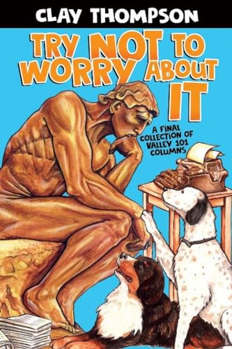 Book cover with a sculpture, a dog, and colorful title text.