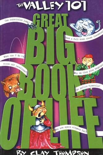 Book cover with colorful cartoon illustrations and large green text.