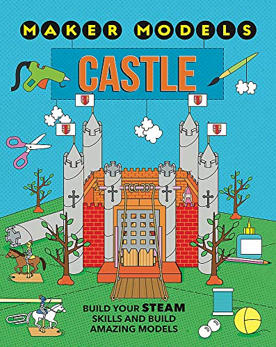 Illustrated book cover depicting a colorful, brick castle with knights and tools.