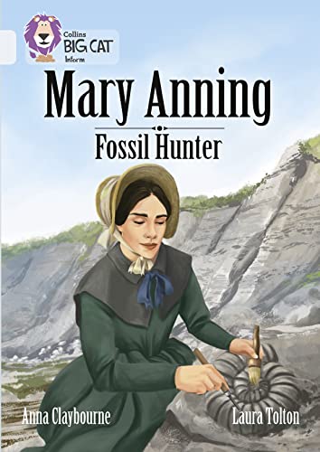 Book cover featuring Mary Anning, a woman with a fossil and paintbrush.