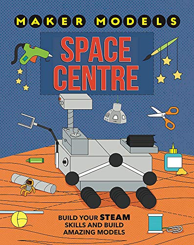 Book cover depicting a robotic rover and crafting tools on a planet.