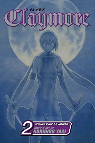 Claymore volume 2 cover: a pale woman with swords, moonlit background.