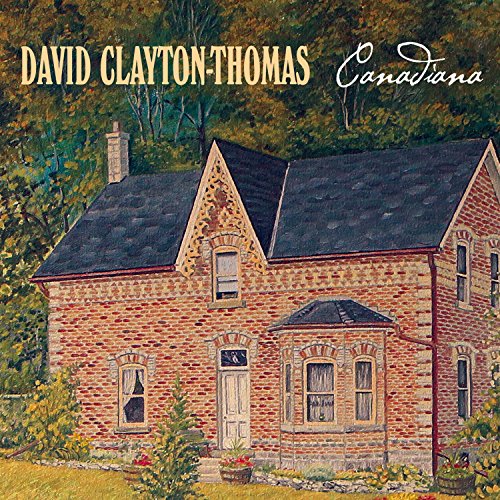 "Album cover featuring a red brick house surrounded by trees and flowers."