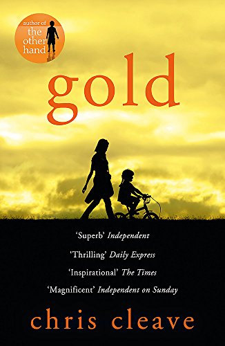 Book cover showing a silhouette of a woman walking beside a child on bicycle.