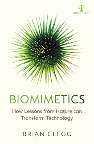 Book cover featuring a green sea urchin and the title "Biomimetics.