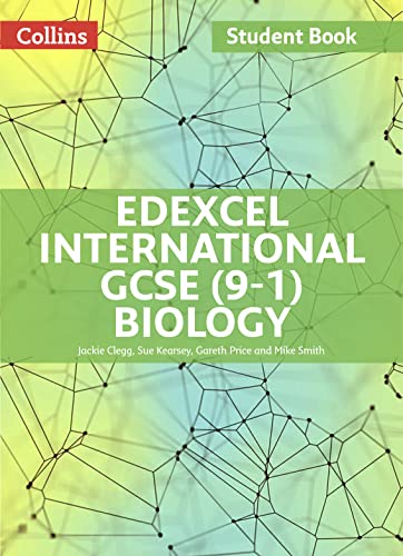 Edexcel International GCSE (9-1) Biology textbook with geometric design.