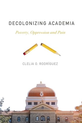 Book cover with broken pencils and a university building background.