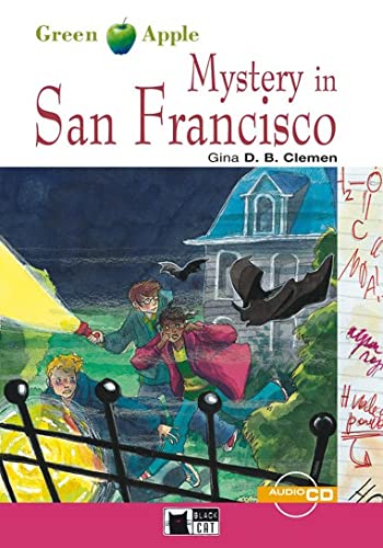 Book cover: "Green Apple: Mystery in San Francisco" with children running.