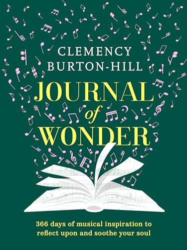 Green book cover with musical notes and an open book illustration.