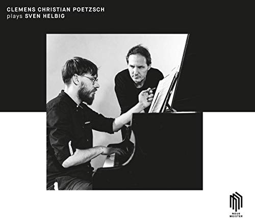 Black and white album cover with two men collaborating at a piano.