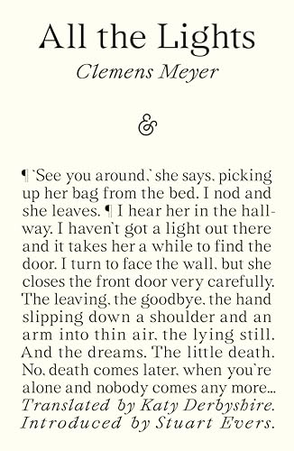 Book cover: “All The Lights” by Clemens Meyer, with text excerpt.