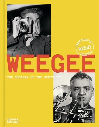 Book cover featuring black and white photos of photographer Weegee, bold red text.