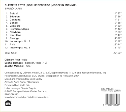 CD cover listing track names and artist credits for "Brunö Lapin".