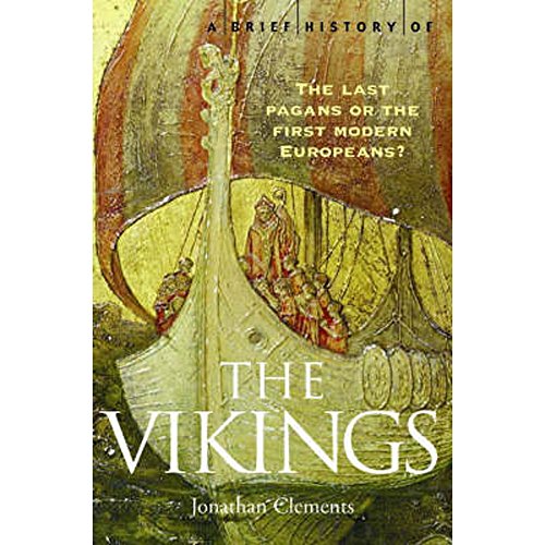 Book cover featuring a Viking ship illustration with the title The Vikings by Jonathan Clements.