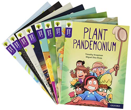 Eight colorful children’s books from Oxford Reading Tree Word Sparks Level 11.