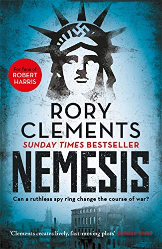 Book cover: Statue of Liberty overlaid with a swastika, title “Nemesis” in large font.