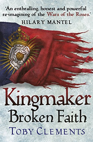 Book cover: torn flag with a crown, title "Kingmaker: Broken Faith".
