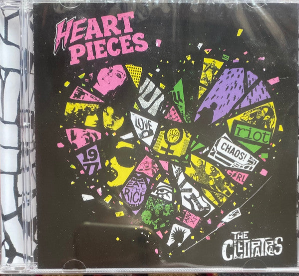 CD cover for "Heart Pieces" by The Cleopatras, collage style.