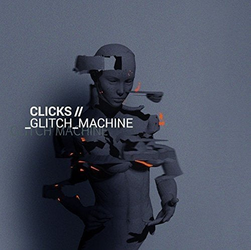 CD cover art: fragmented figure with glowing orange lines, blue background.