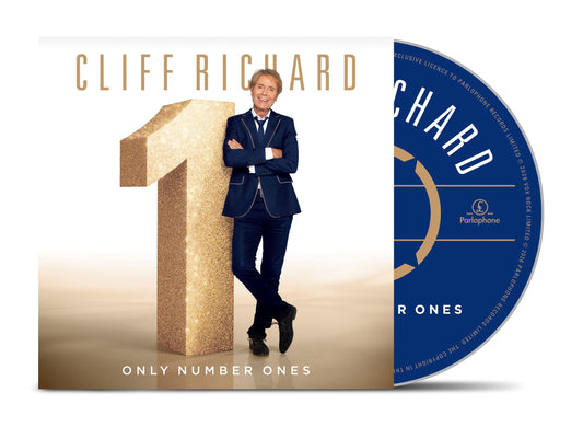 CD cover for Cliff Richard’s “Only Number Ones” featuring a golden number 1.