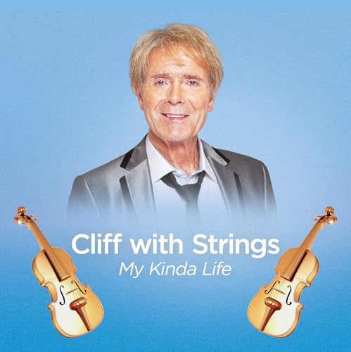 Cliff Richard portrait with violins, album cover for “My Kinda Life.”
