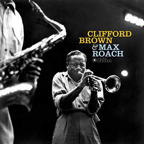 Black and white album cover featuring Clifford Brown playing trumpet.
