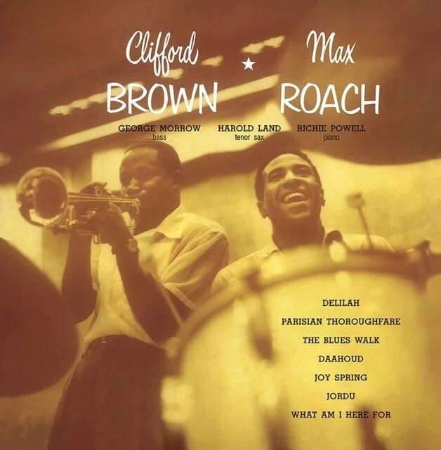 Album cover featuring Clifford Brown and Max Roach with band members.