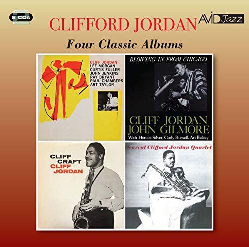 CD cover featuring four classic Clifford Jordan jazz album artworks on a gradient background.