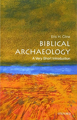 Book cover: "Biblical Archaeology" by Eric H. Cline, with abstract art.