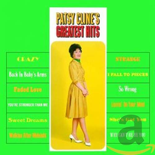 Patsy Cline’s Greatest Hits CD cover featuring a portrait of the singer.