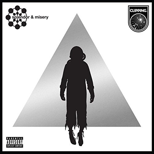 CD cover: Silhouette of a figure in a spacesuit before a triangle.