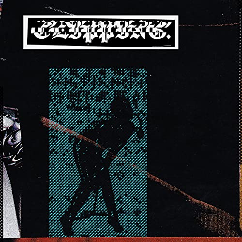 Black vinyl record with yellow label, partially out of its sleeve with artwork.