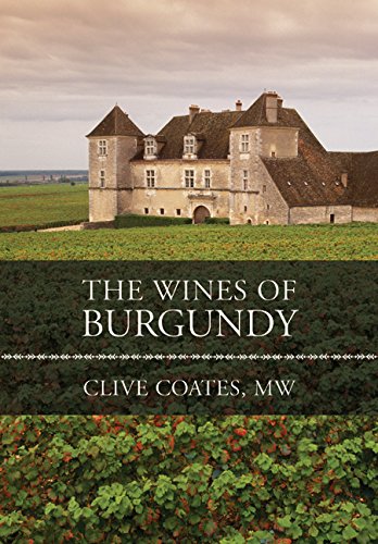 Book cover: “The Wines of Burgundy” with a vineyard and chateau image.