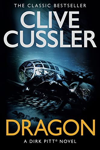 Book cover: “Dragon” by Clive Cussler, featuring a sunken submarine.