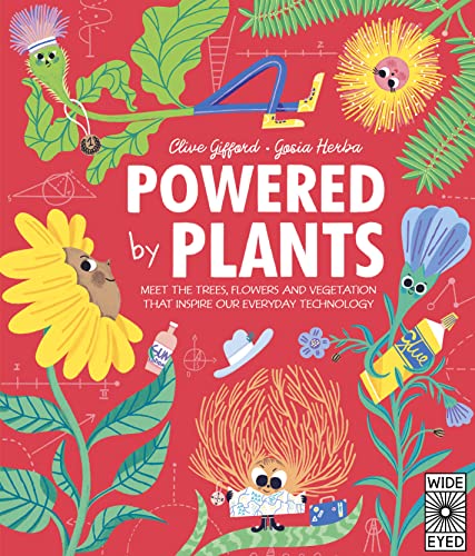 Book cover, "Powered by Plants," with illustrated plants and insects.