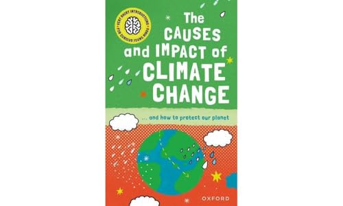Book cover: "The Causes and Impact of Climate Change" with Earth illustration.
