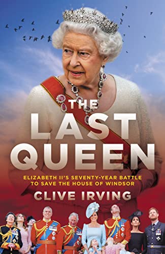 Book cover featuring Queen Elizabeth II with family photos below.
