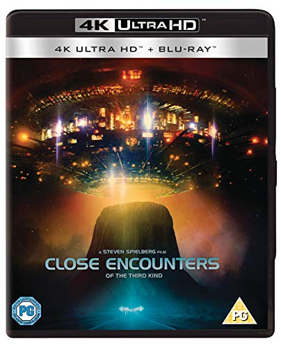 Close Encounters Of The Third Kind" Blu-ray cover with a glowing spaceship.