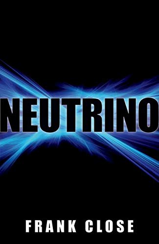 Book cover for "Neutrino" with bold title and blue energy burst.