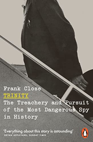 Book cover: grayscale image of a man’s back, title “Trinity” and author “Frank Close”.
