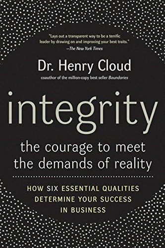 Book cover for "Integrity" by Dr. Henry Cloud, with white text on black.
