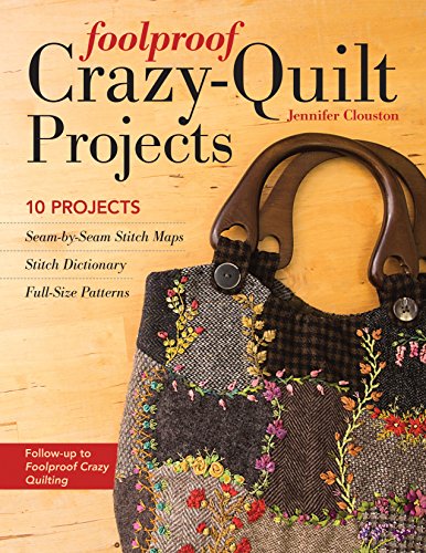 Book cover featuring a crazy-quilt tote bag with floral embroidery.