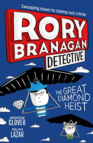 Book cover: cartoon detective paragliding, diamond, red title "Rory Branagan Detective".